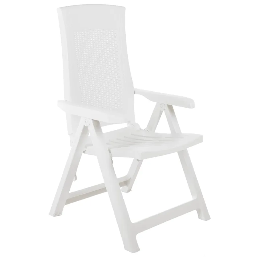 Chaises inclinables de jardin lot de 2 Plastique Blanc - 2