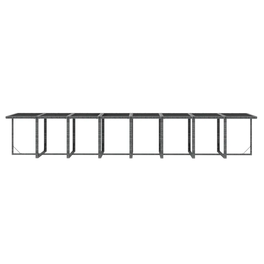 Ensemble à manger de jardin coussins 21 pcs Gris Résine tressée - 8