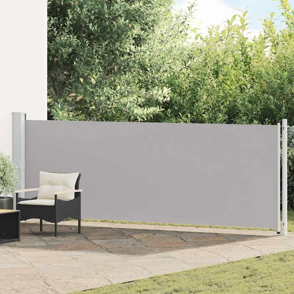 Auvent latéral rétractable de patio 140x600 cm Gris