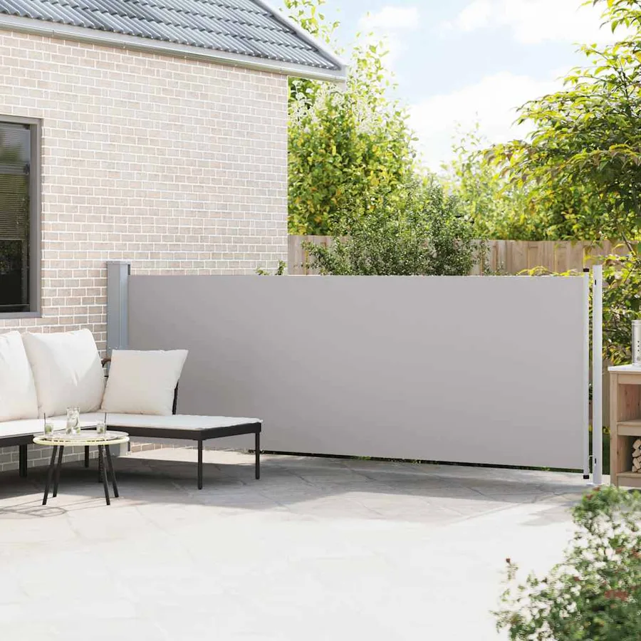 Auvent latéral rétractable de patio 140x600 cm Gris - 3