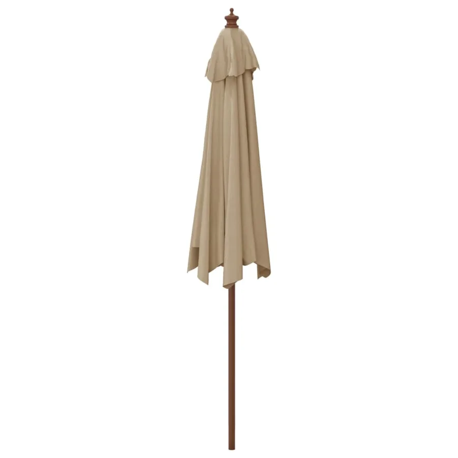 Parasol de jardin avec mât en bois taupe 299x240 cm - 5