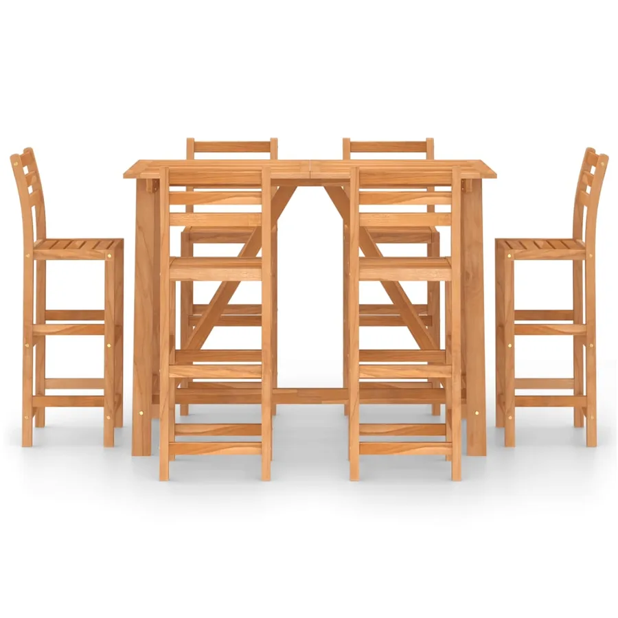 Ensemble de bar d'extérieur 7 pcs Bois d'acacia massif - 3