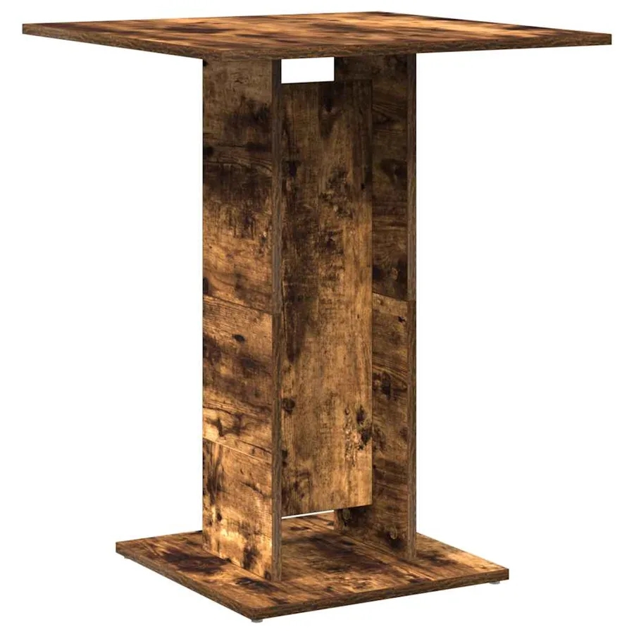 Table de bistro Chêne fumé 60x60x75 cm Bois d'ingénierie - 6
