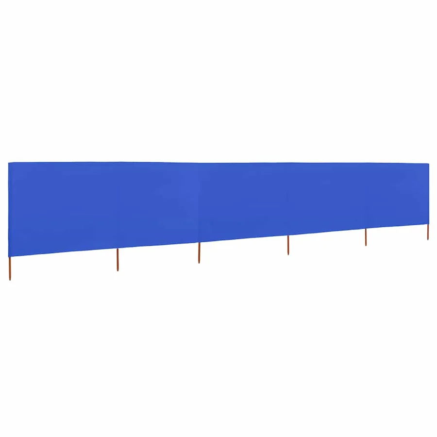 Paravent 5 panneaux Tissu 600 x 160 cm Bleu azuré - 2
