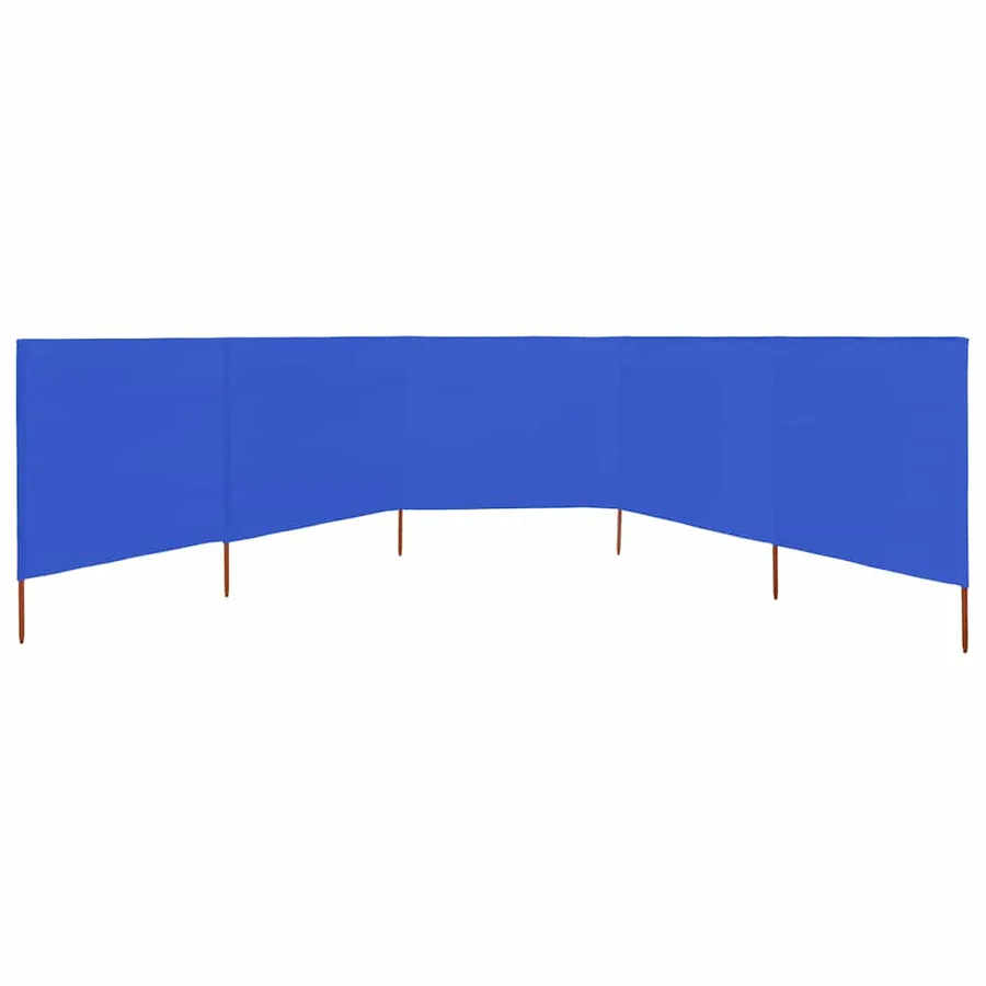 Paravent 5 panneaux Tissu 600 x 160 cm Bleu azuré - 3