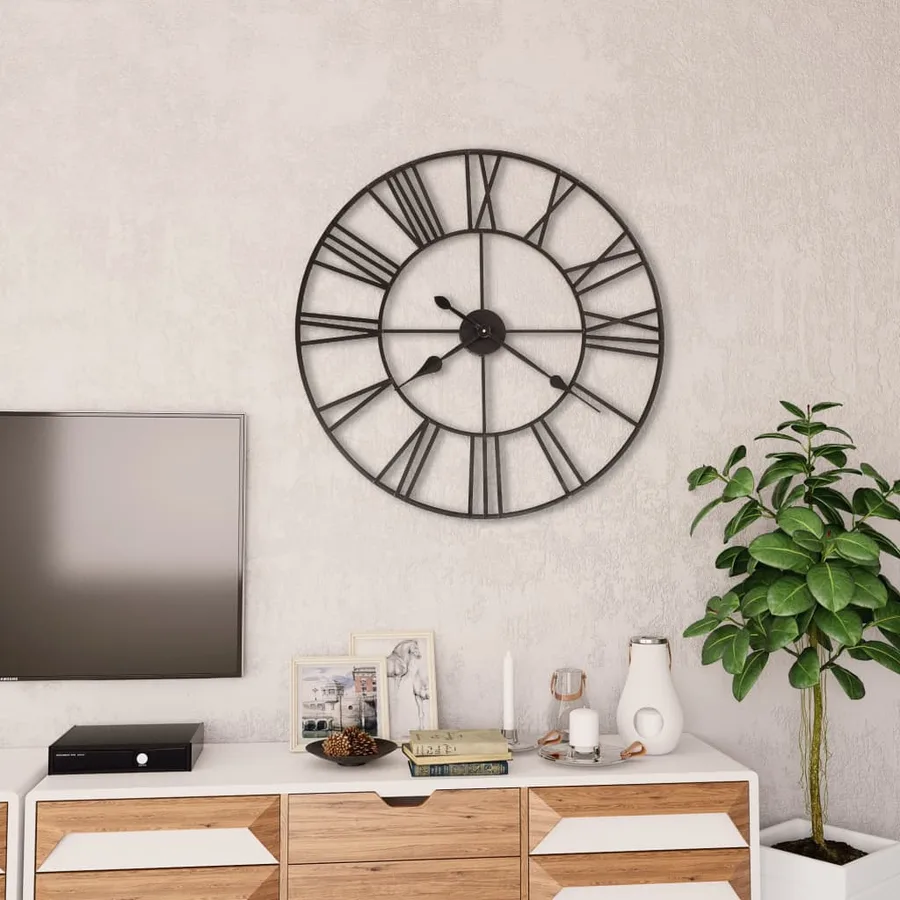 Horloge murale vintage avec mouvement à quartz Métal 80 cm XXL - 2