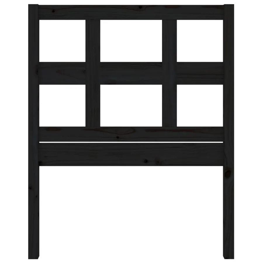 Tête de lit Noir 95,5x4x100 cm Bois massif de pin - 4