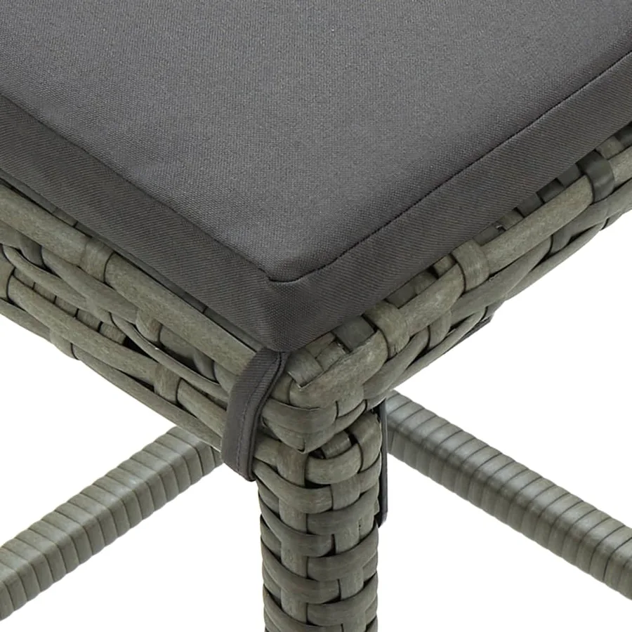 Ensemble de bar de jardin avec coussins 7 pcs Gris - 10