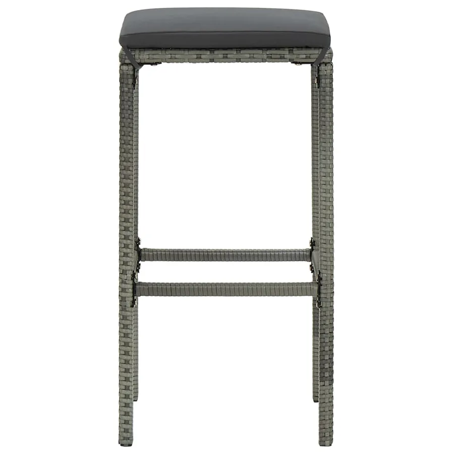 Ensemble de bar de jardin avec coussins 7 pcs Gris - 13