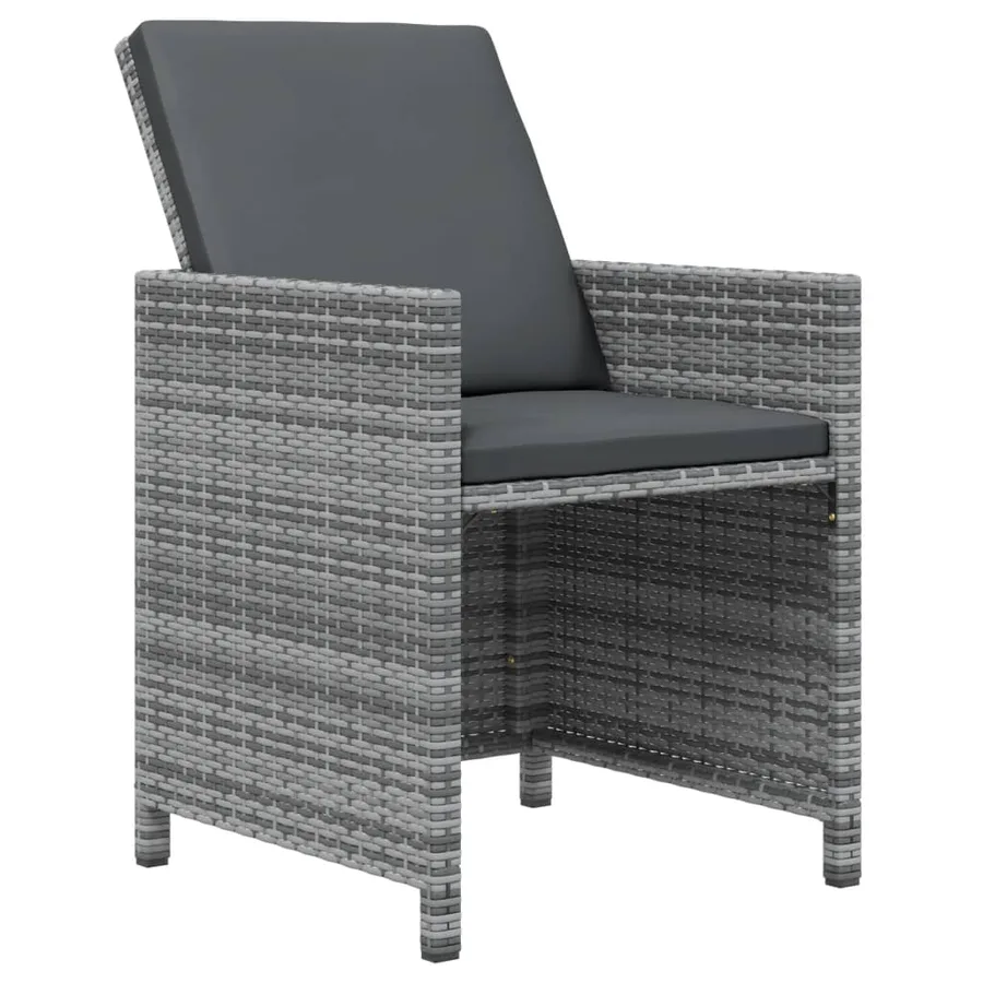 Ensemble à manger de jardin coussins 17 pcs Résine tressée Gris - 5