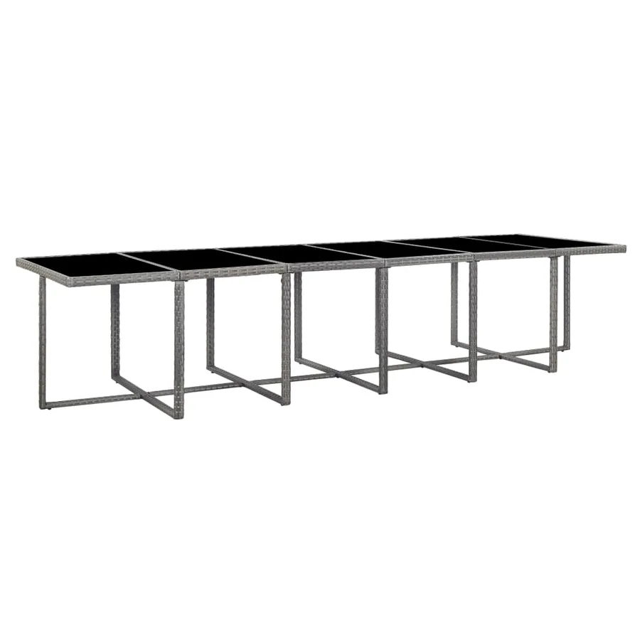Ensemble de salle à manger d'extérieur et coussins 17 pcs Gris - 4