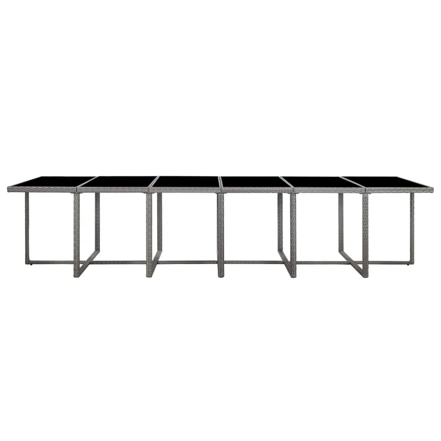 Ensemble de salle à manger d'extérieur et coussins 17 pcs Gris - 5