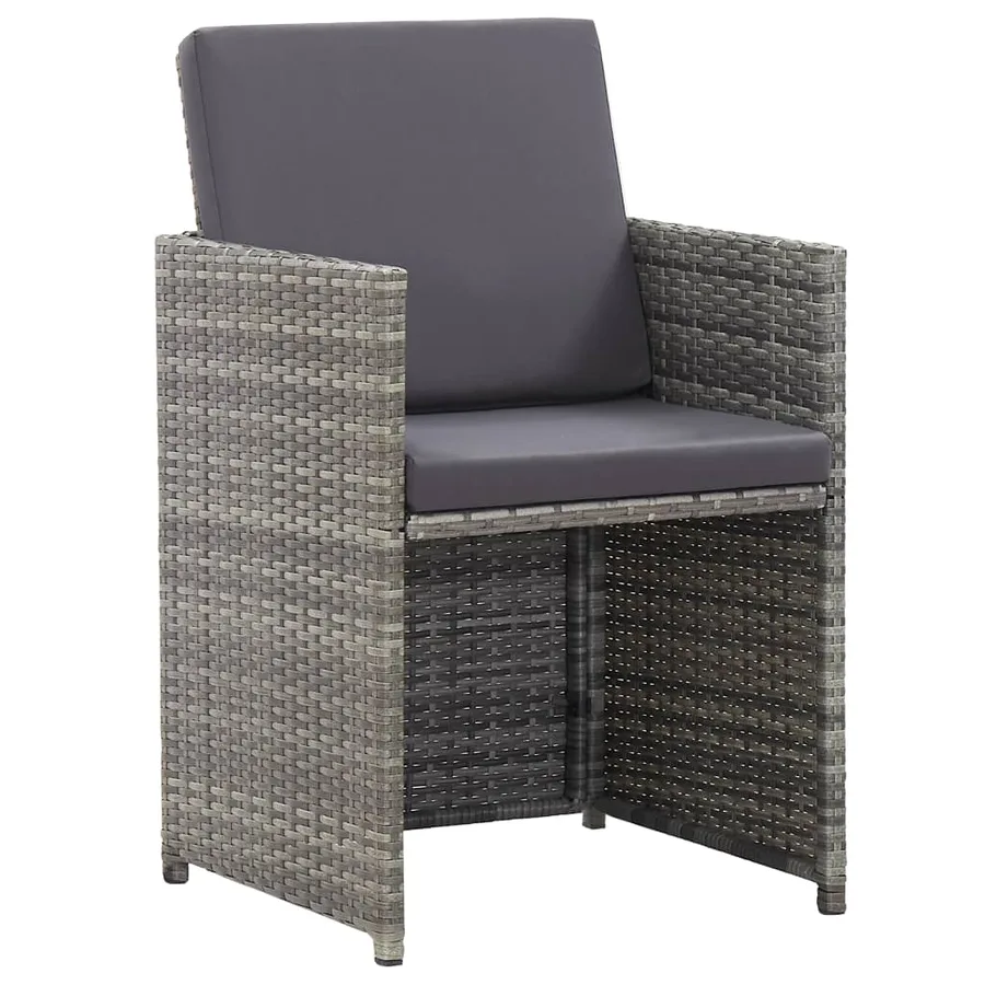 Ensemble de salle à manger d'extérieur et coussins 17 pcs Gris - 6