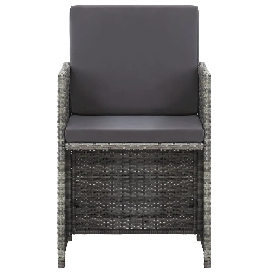 Ensemble de salle à manger d'extérieur et coussins 17 pcs Gris - 7