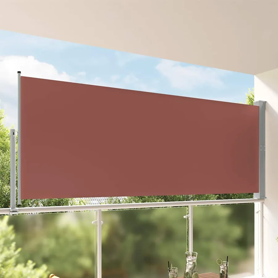 Auvent latéral rétractable de patio 140 x 300 cm Marron