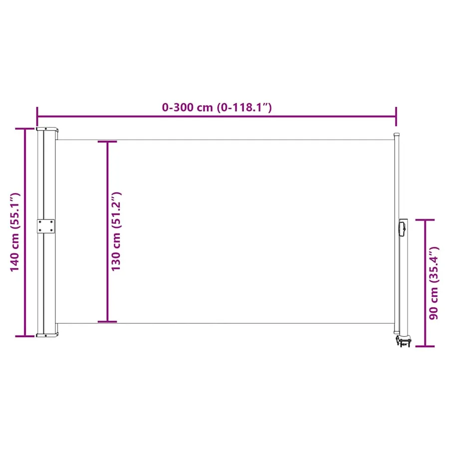 Auvent latéral rétractable de patio 140 x 300 cm Marron - 12