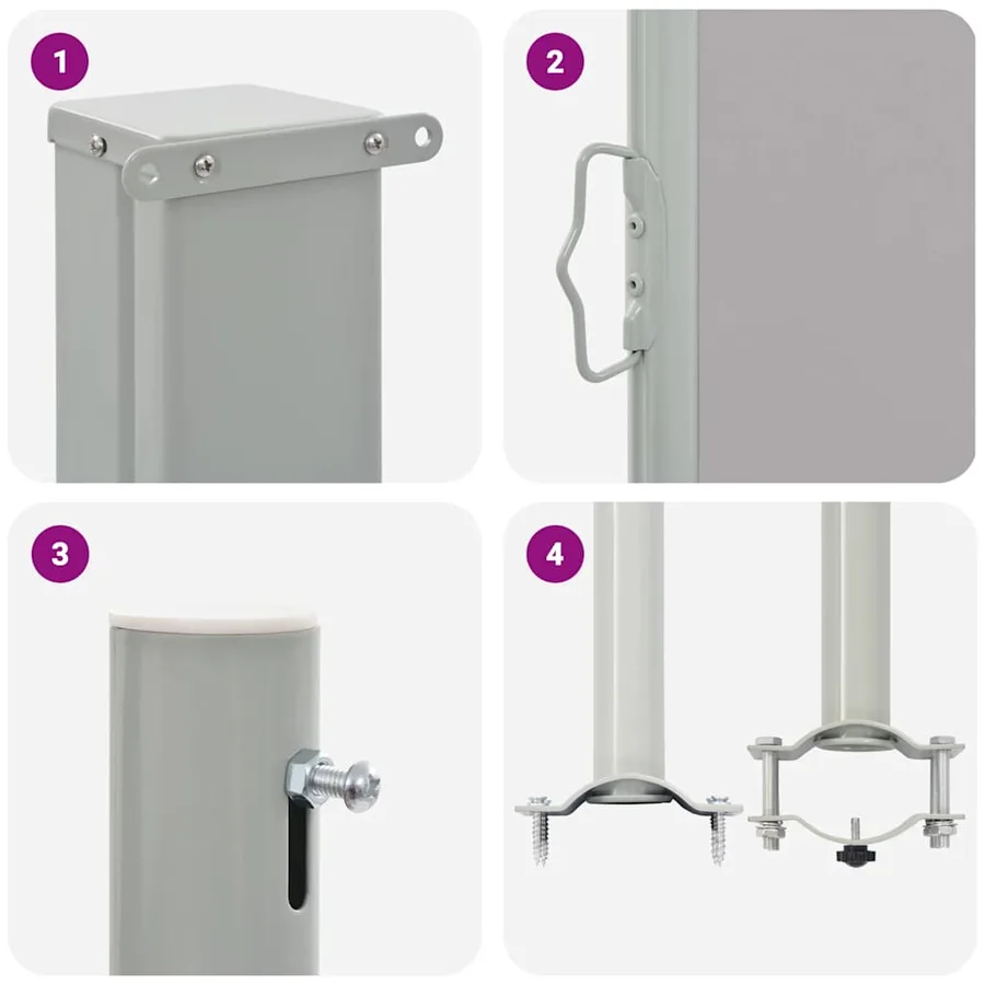 Auvent latéral rétractable de patio 160 x 300 cm Gris - 11