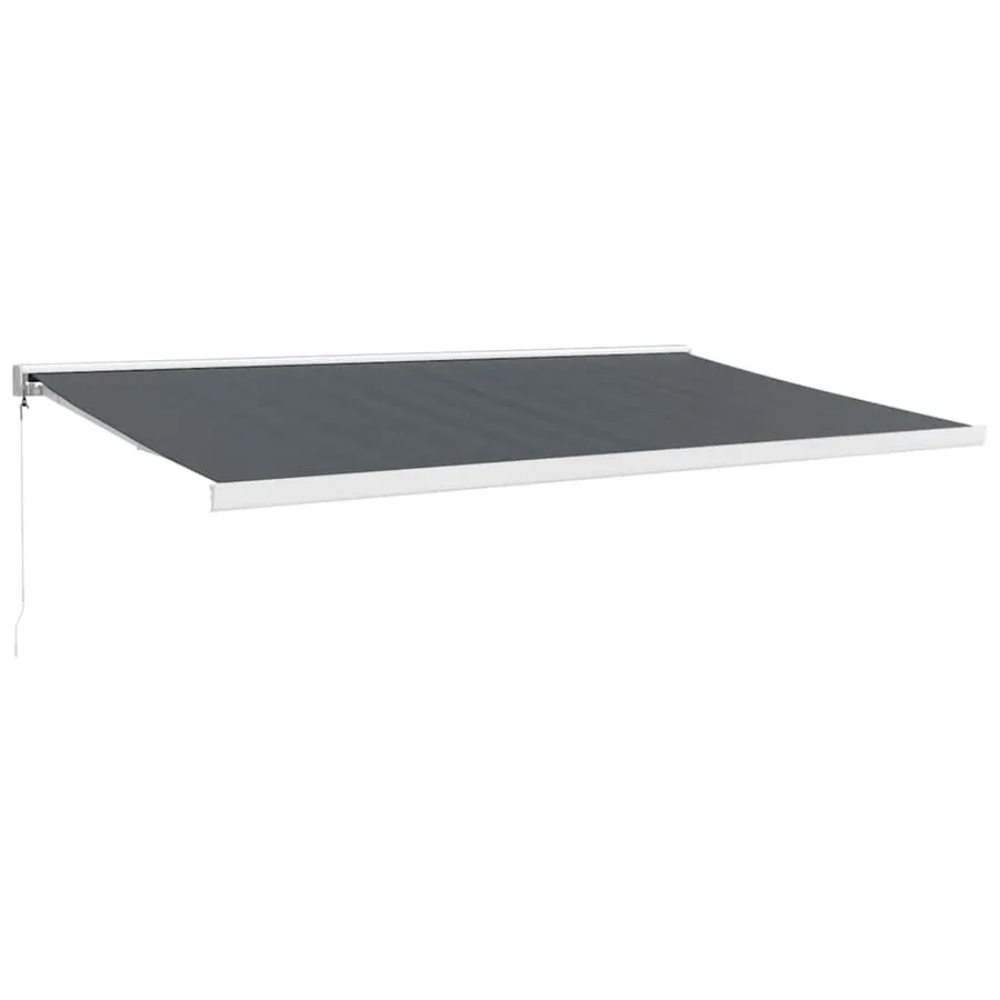 Auvent rétractable anthracite 5x3 m tissu et aluminium - 2