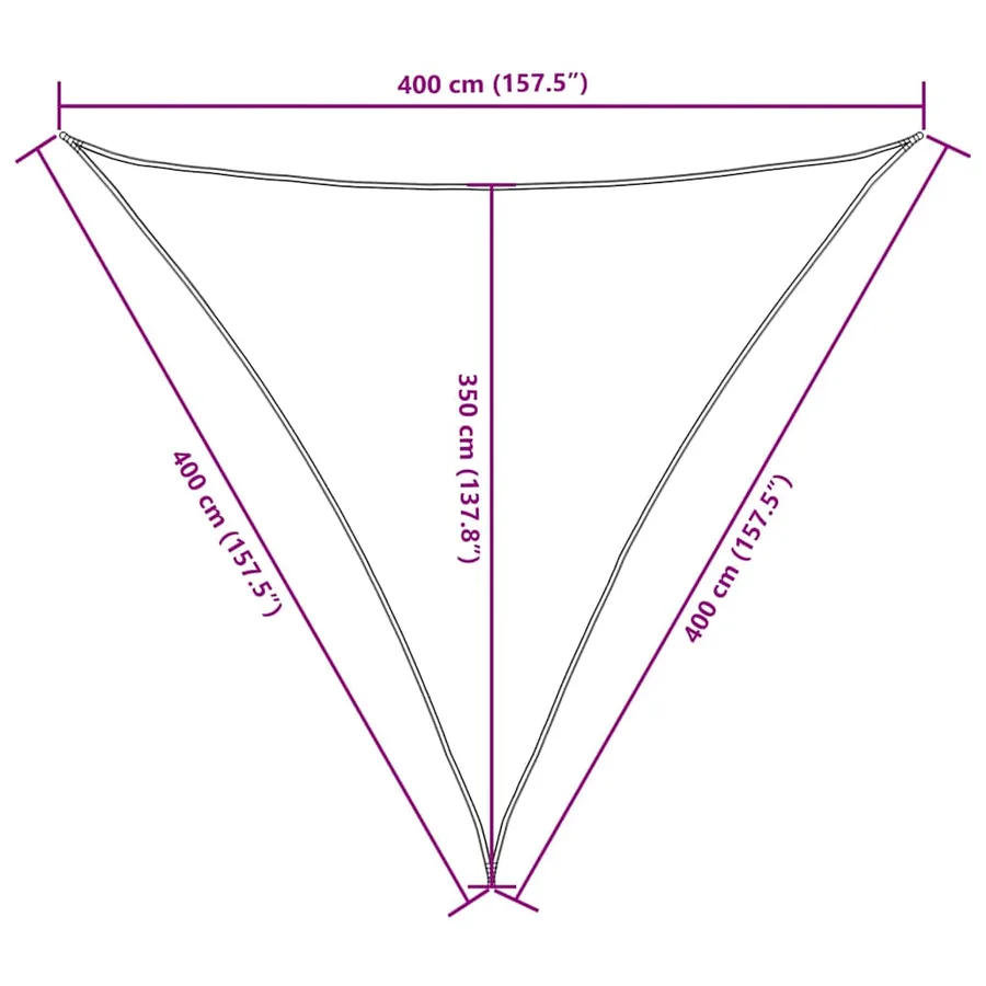 Voile de parasol tissu oxford triangulaire 4x4x4 m blanc - 10