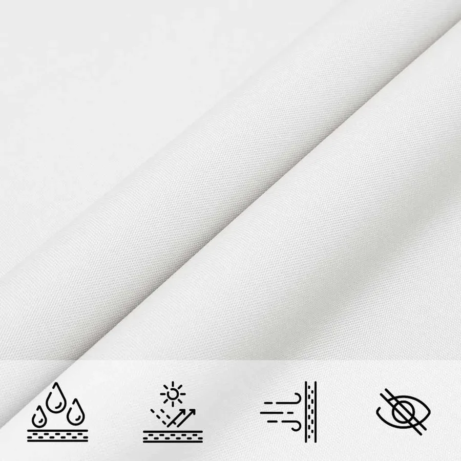 Voile de parasol tissu oxford triangulaire 4x4x4 m blanc - 7
