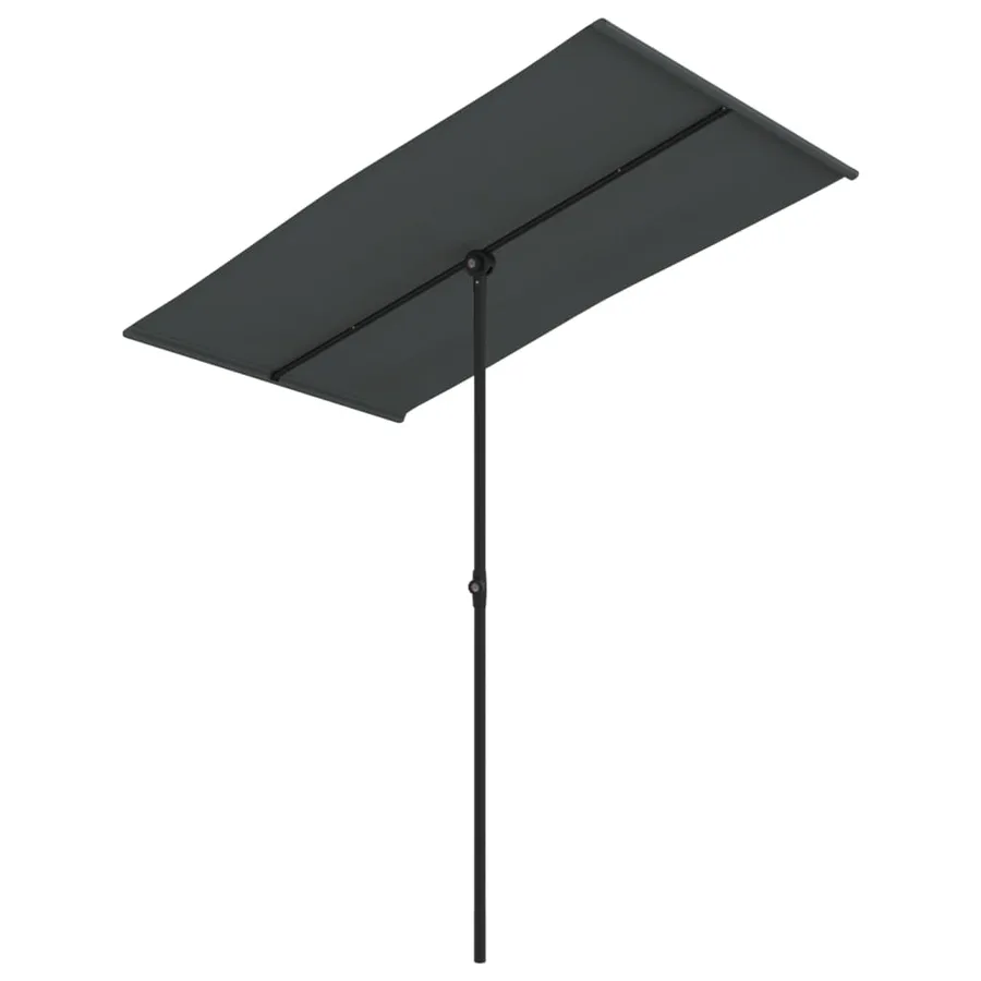 Parasol de jardin avec mât en aluminium 180x110 cm anthracite - 2