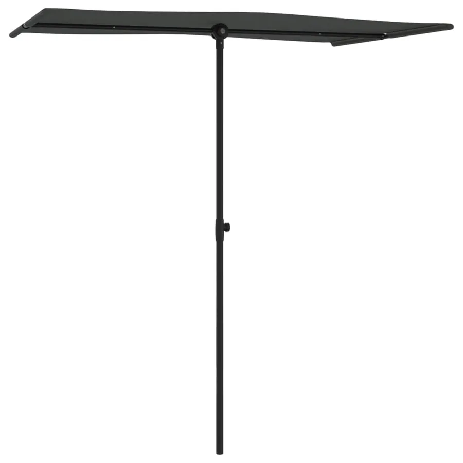 Parasol de jardin avec mât en aluminium 180x110 cm anthracite - 3