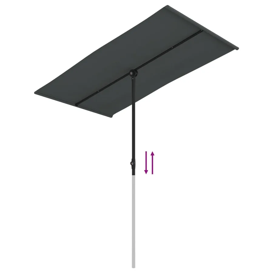 Parasol de jardin avec mât en aluminium 180x110 cm anthracite - 7