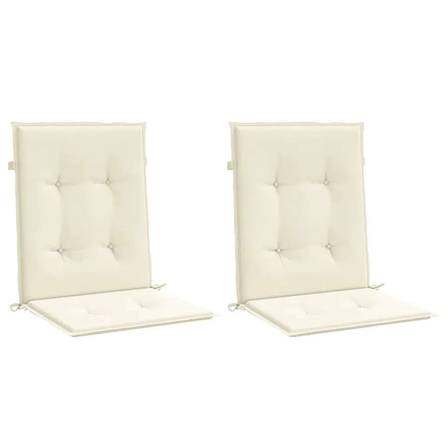 Coussins de chaise de jardin à dossier bas lot de 2 crème - 3