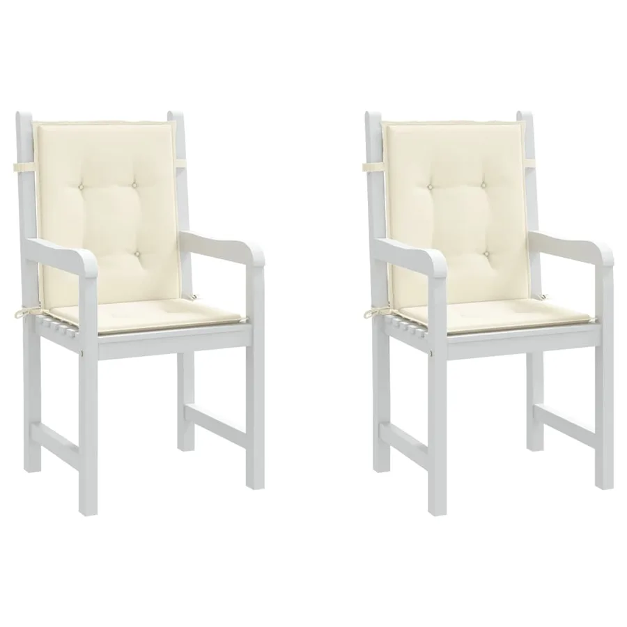 Coussins de chaise de jardin à dossier bas lot de 2 crème - 4