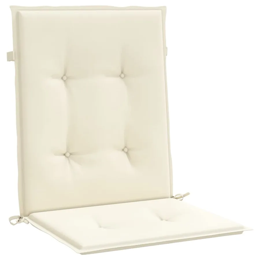 Coussins de chaise de jardin à dossier bas lot de 2 crème - 5