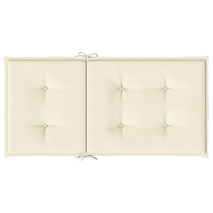Coussins de chaise de jardin à dossier bas lot de 2 crème - 7
