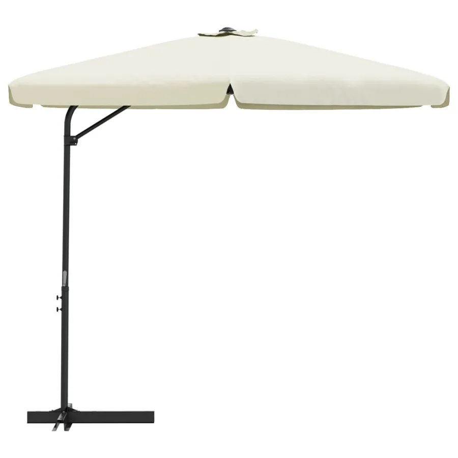 Parasol d'extérieur avec mât en acier 300 cm blanc sable - 3