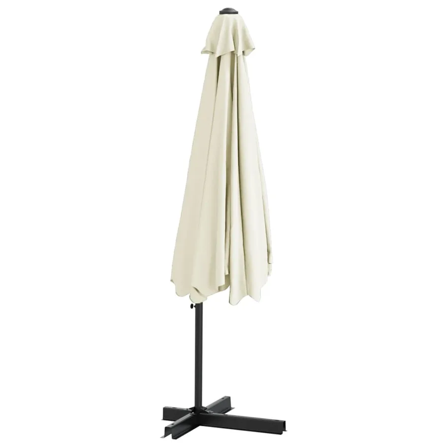 Parasol d'extérieur avec mât en acier 300 cm blanc sable - 5