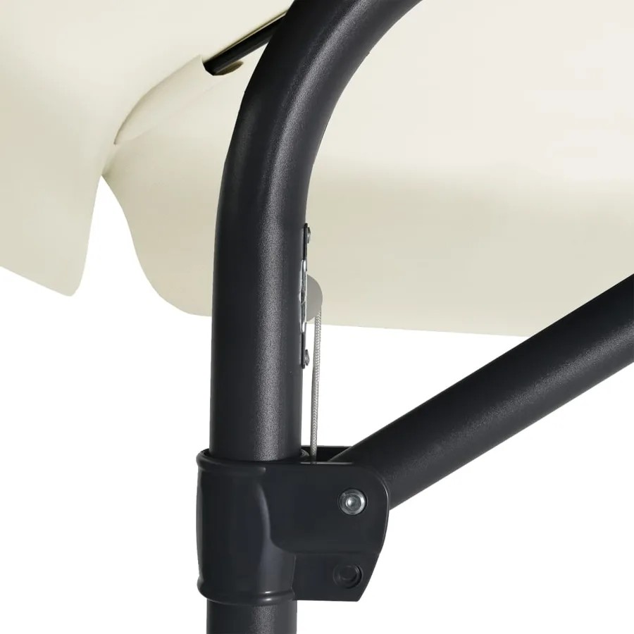 Parasol d'extérieur avec mât en acier 300 cm blanc sable - 6
