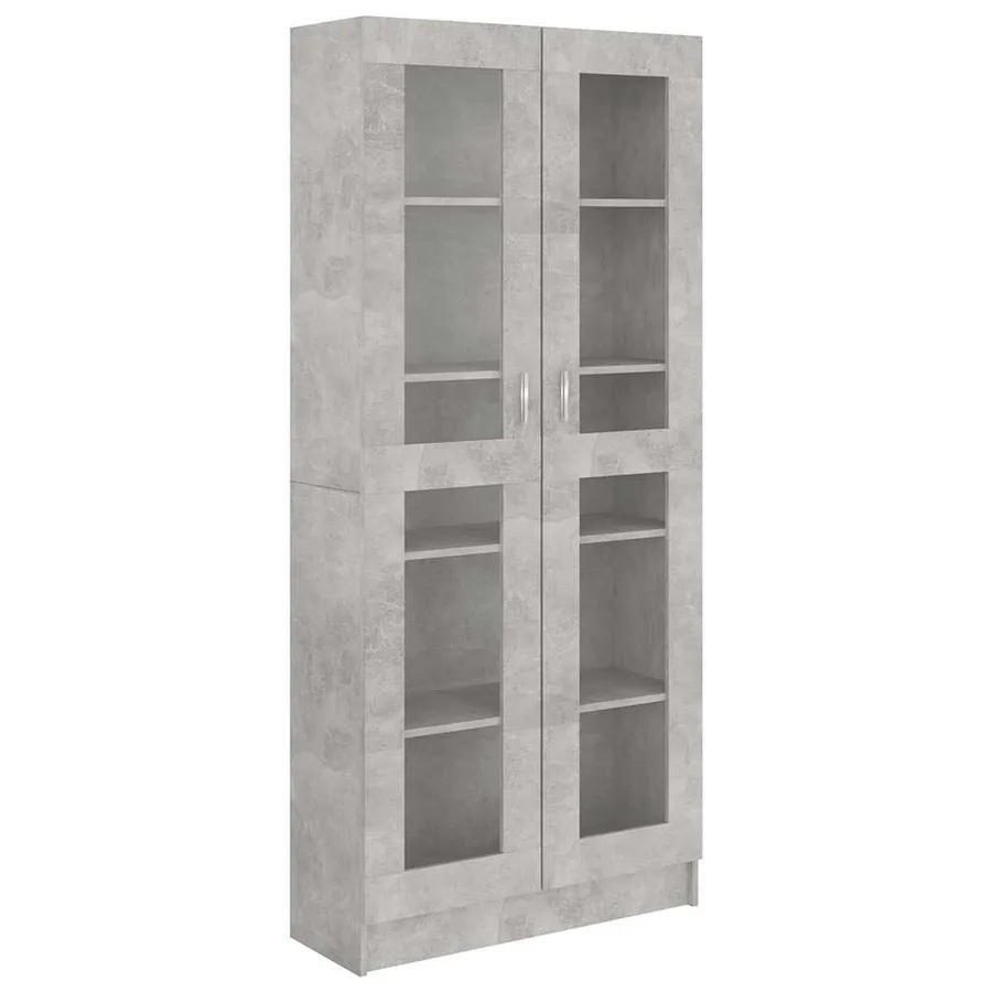 Armoire à vitrine Gris béton 82,5x30,5x185 cm Bois ingénierie - 2