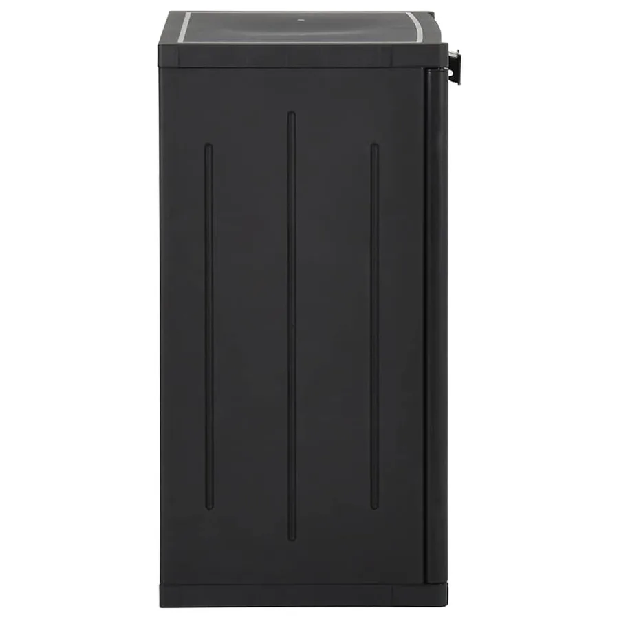 Armoire de rangement de jardin Noir 65x45x88 cm PP Rotin - 3