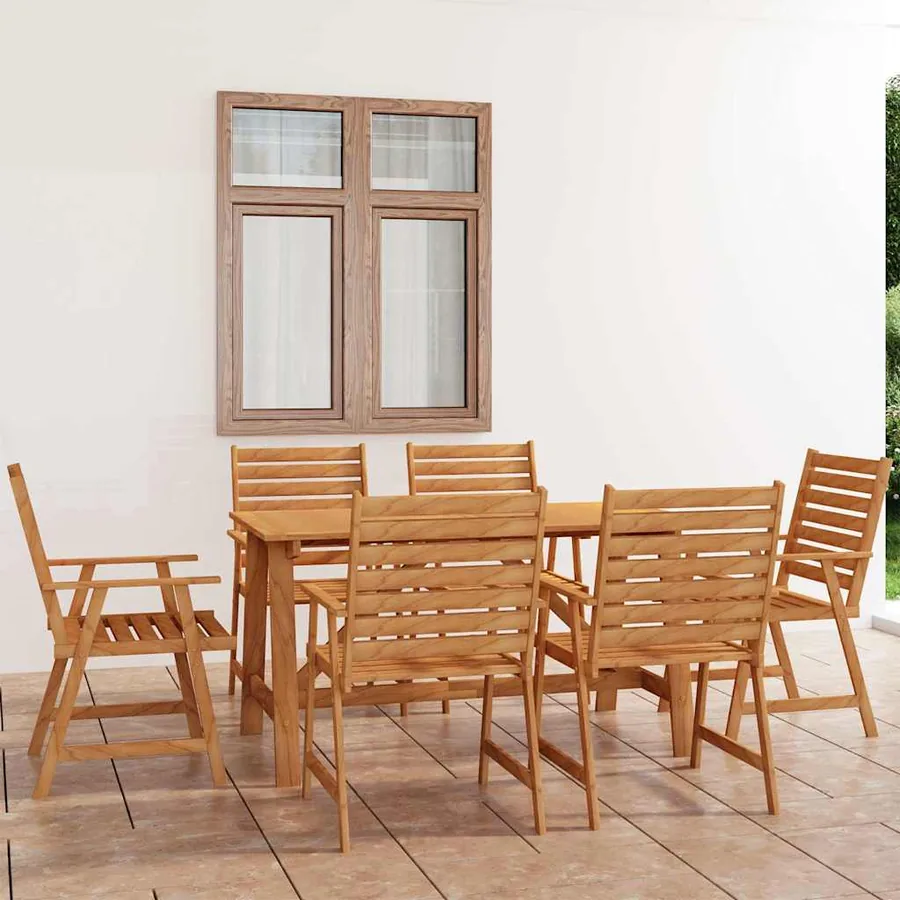 Ensemble à manger de jardin 7 pcs Bois d'acacia solide