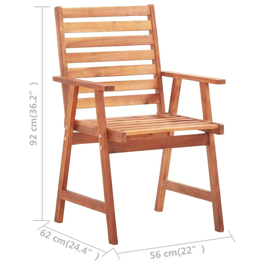 Ensemble à manger de jardin 7 pcs Bois d'acacia solide - 11