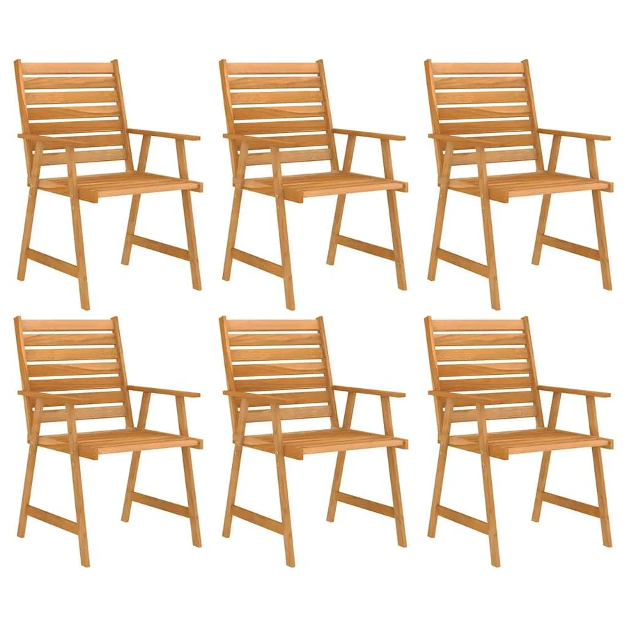 Ensemble à manger de jardin 7 pcs Bois d'acacia solide - 4