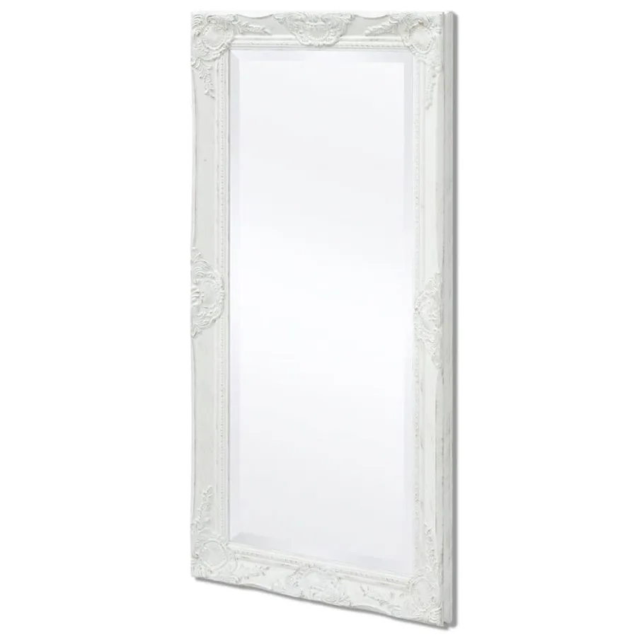 Miroir mural style baroque 100x50 cm blanc - 4