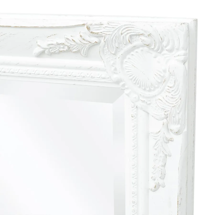 Miroir mural style baroque 100x50 cm blanc - 6