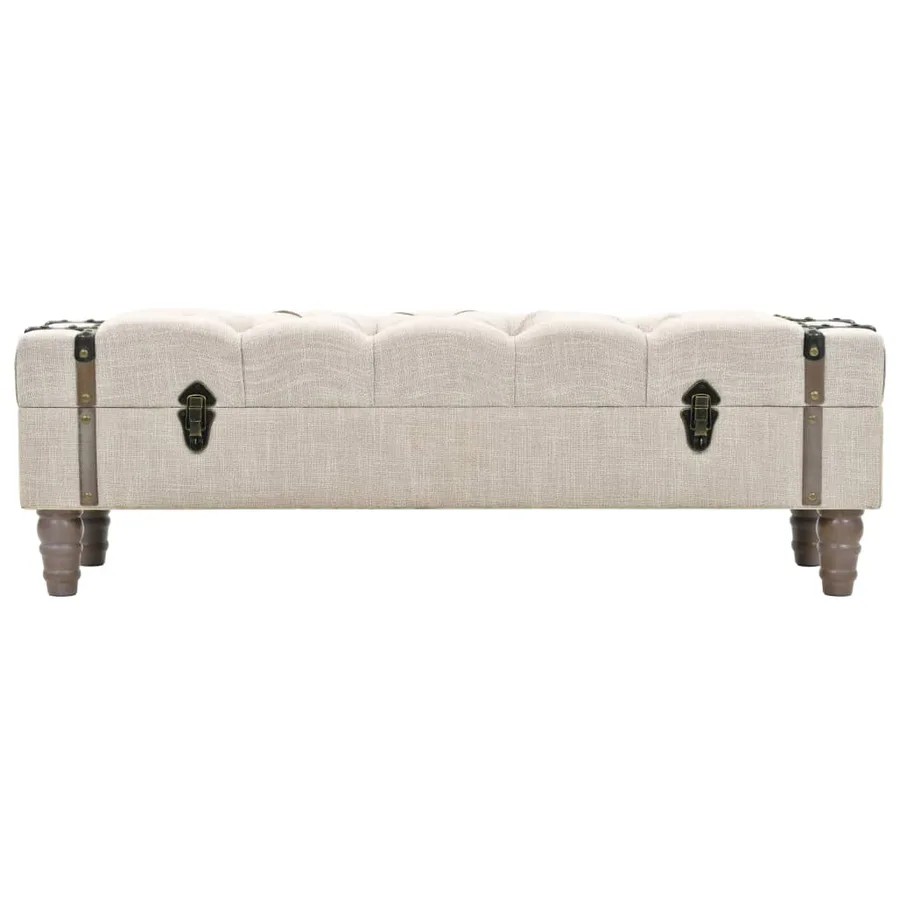 Banc de rangement Bois massif et acier 111x34x37 cm - 2