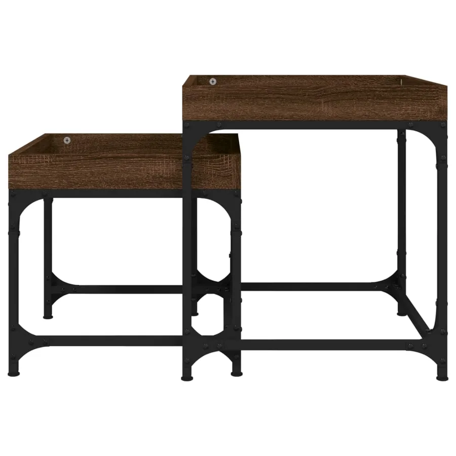 Tables d'appoint 2 pcs Chêne marron Bois d'ingénierie - 6