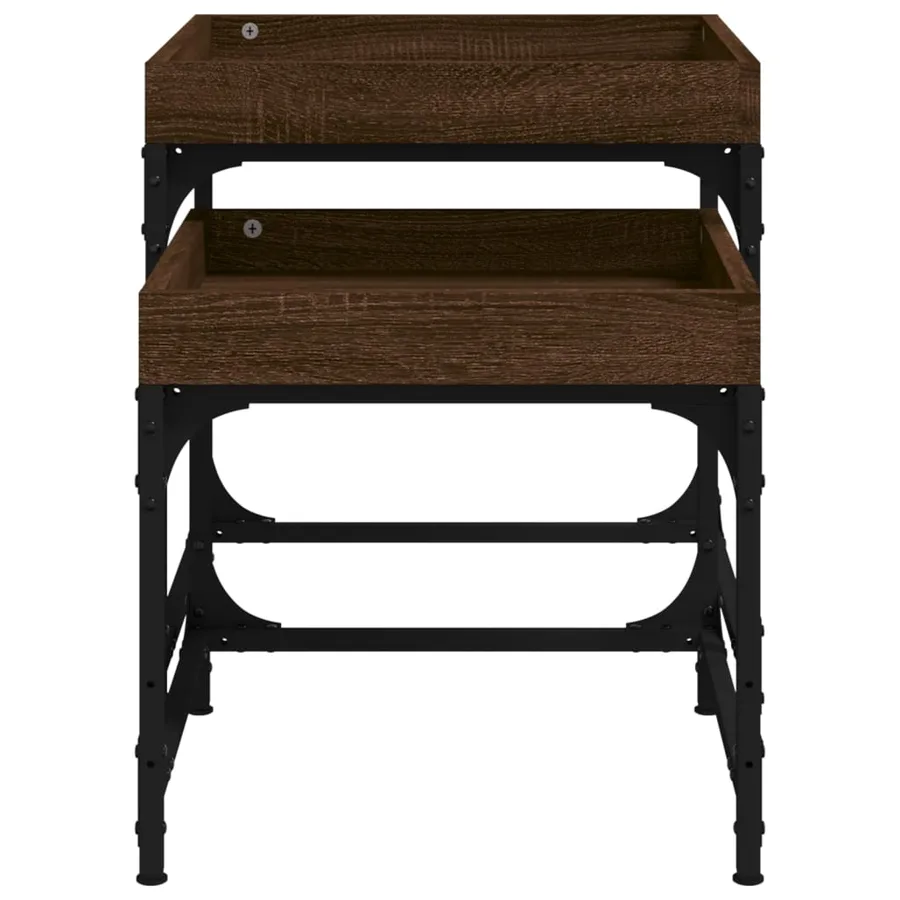 Tables d'appoint 2 pcs Chêne marron Bois d'ingénierie - 8