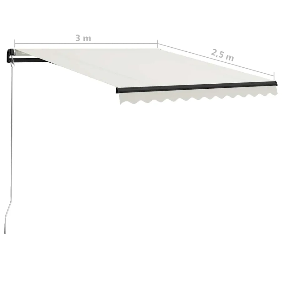 Auvent manuel rétractable 300x250 cm Crème - 7