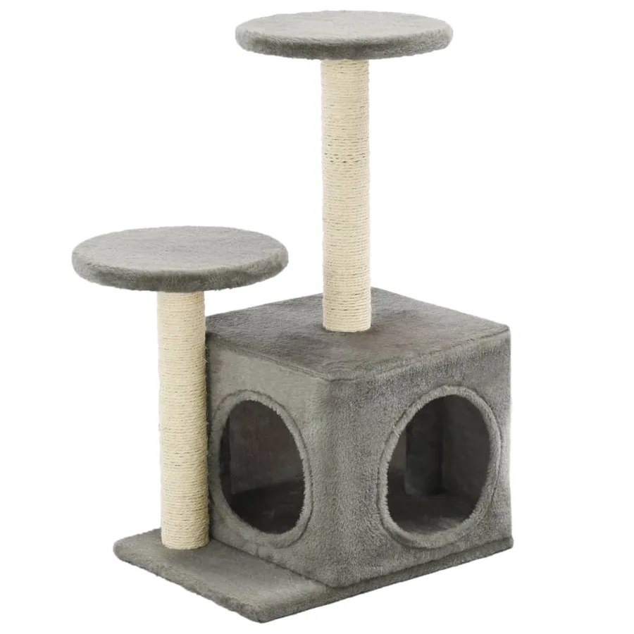 Arbre à chat avec griffoirs en sisal 60 cm Gris - 2