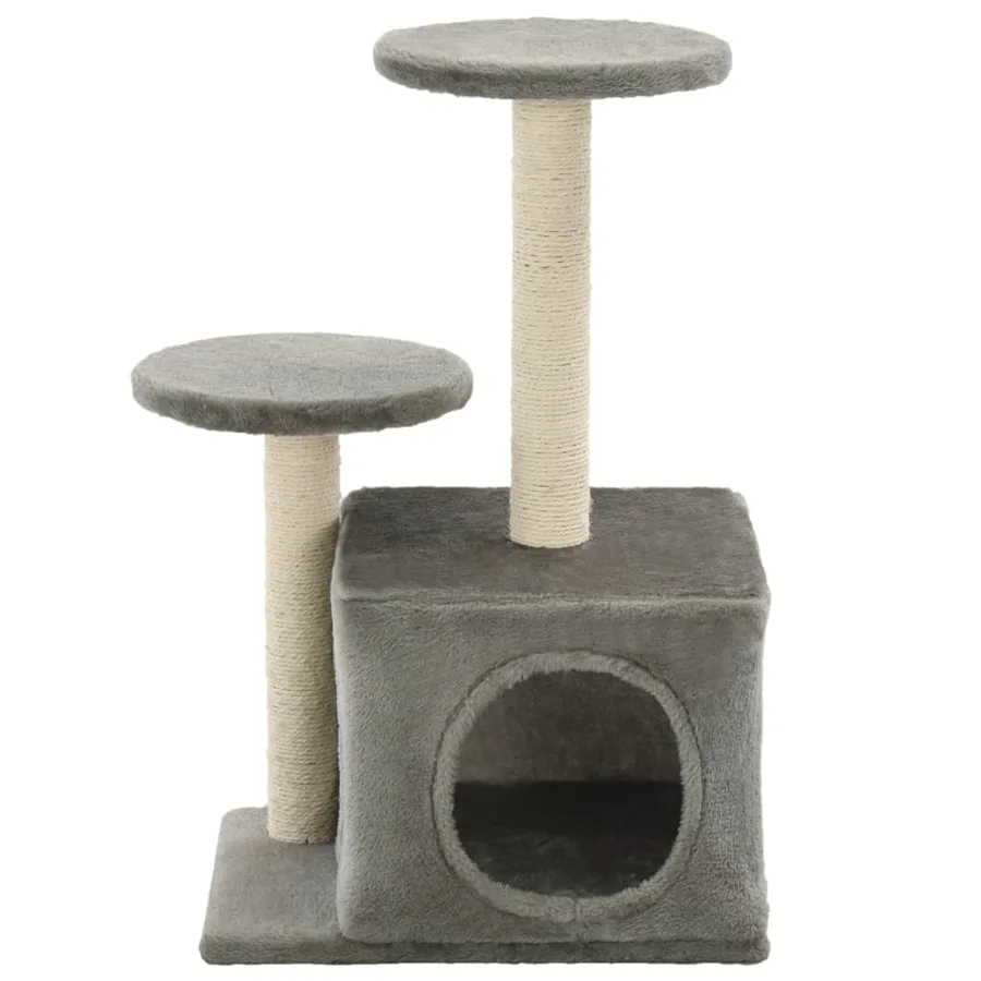 Arbre à chat avec griffoirs en sisal 60 cm Gris - 3