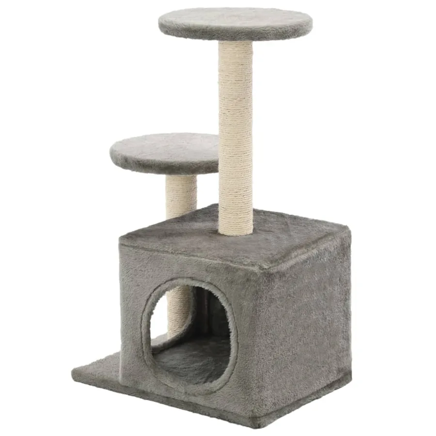 Arbre à chat avec griffoirs en sisal 60 cm Gris - 4