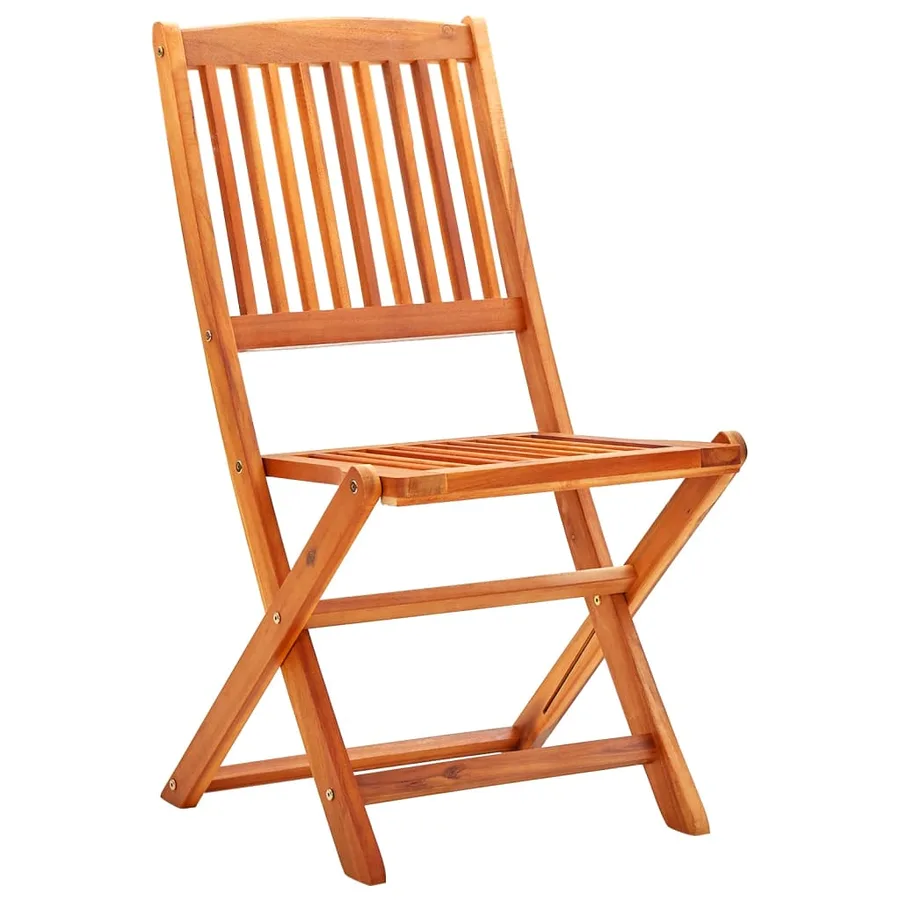 Ensemble à manger d'extérieur pliable 3 pcs Bois d'eucalyptus - 2