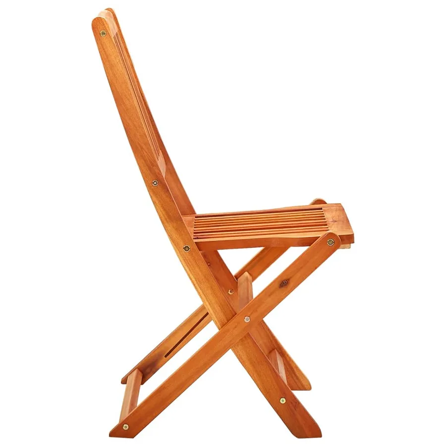 Ensemble à manger d'extérieur pliable 3 pcs Bois d'eucalyptus - 4